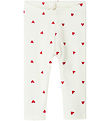 Name It Leggings - NbfDheart - Cloud Dancer w. Hearts