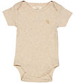 VACVAC Bodysuit k/æ - Rib - Scarlet - Light Latte melange