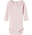 Name It Bodysuit L/æ - Rib - Nbdia - Light Lilac w. Pointelle/Bl
