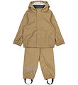 Mikk-Line Rainwear w. Suspenders - PU - Recycled - Kelp