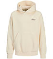 Jack & Jones Hoodie - JorIslington - Antique White w. Print