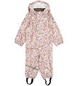 Mikk-Line Rainsuit - PU - Recycled - Rose Dawn w. Flowers