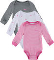 Nike Bodysuit L/æ - 3-Pack - White/Playful Pink