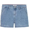Tommy Hilfiger Stuttbuxur - Gallaefni - Breiður - Drapey Gallaef