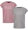 Hummel T-shirts - 2-Pack - hmlBoxline - Grey Melange/Woodrose