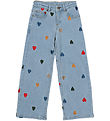 The New Farkut - TnNessa - Leveä - Light Blue Denim M. Sydämiä