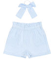 The New Shorts and Hair Tie - TnNalani - White Swan Striped
