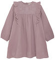 Minymo Kleid - Elderberry m. Strickerei