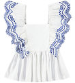 Molo Bluse - Rosamond - Crisp White m. Lochmuster