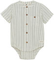 En Fant Bodysuit k/æ - Stripe - Eggnog
