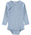 Joha Wrap Bodysuit l/s - Rib - Dusty Blue