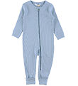 Joha Jumpsuit w. Feet - Rib - Dusty Blue
