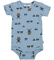 Joha Romper k/æ - Viscose/Bamboe - Blauw m. Windturbines