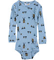 Joha Bodysuit l/s - Viscose/Bamboo - Blue w. Windmill