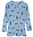 Joha Blouse - Viscose/Bamboo - Blue w. Windmill