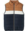 Name It Puffer Vest - NkmMylane - Dark Sapphire/Brown/White