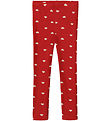 Fliink Leggings - Kelly - Pompeian Red/Beige Heart