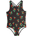 Maillot de Bain Mini Rodini - UV 50+ - Airelles rouges - Noir
