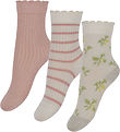 MP Socks - 3-Pack - Thora - Cream/Pink w. Glitter
