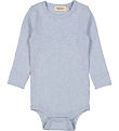 MarMar Bodysuit l/s - Rib - Modal - Plain - Fresh Air Melange