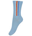 Melton Socks - Vertical Stripe - Sky Blue