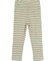 Petit Piao Leggings - Rib - Modal - Granite Green/Dark Off White
