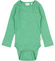 Petit Piao Bodysuit l/s - Rib - Modal - Green Spruce