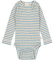 Petit Piao Samfella l/e - Rib - Modal - Allure Blue/Dark Off Whi
