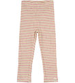 Petit Piao Leggings - Rib - Modal - Bright Rose/Dark Off White