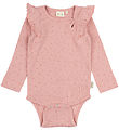 Petit Piao Bodysuit l/s - Rib - Modal - Bright Rose