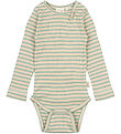 Petit Piao Bodysuit l/s - Rib - Modal - Granite Green/Dark Off W