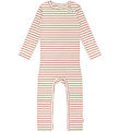 Petit Piao Jumpsuit - Rib - Modal - Bright Rose/Dark Off White