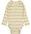 Petit Piao Samfella l/e - Rib - Modal - Björt Rose Multi Stripe