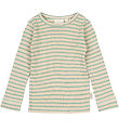 Petit Piao Blouse - Rib - Modal - Granite Green/Dark Off White