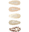 Mimi & Lula Hair Clips - 5-Pack - 4 cm - Scalloped Leopard