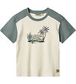 Wheat T-shirt - Hector - Ivory/Dusty Green w. Print