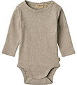Wheat Romper l/s - Rib - Spencer - Grindmelange