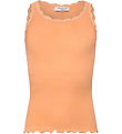 Rosemunde Top - Rib - Balta - Peach Fuzz w. Lace