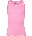 Rosemunde Top - Rib - Balta - Prism Pink w. Farmers
