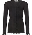 Rosemunde Cardigan - Rib - Weiß - Schwarz m. Spitze
