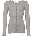 Rosemunde Cardigan - Rib - Balta - Grey Melange w. Lace