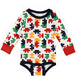 Katvig Bodysuit l/s - Red/White Striped