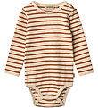 Wheat Bodysuit l/s - Berti - Warm Caramel Stripe