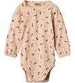 Wheat Bodysuit l/s - Rib - Elmine - Rose Water Flowers