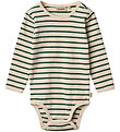 Wheat Bodysuit l/s - Bertie - Green Stripe