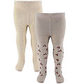 Minymo Strumpfhosen - 2er-Pack - Light Taupe m. Kirschen