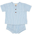 Copenhagen Colors Shortsset - Sky Blue W Cream Stripe