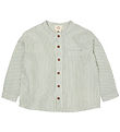 Copenhagen Colors Skyrta - Green V. Cream Stripe