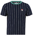 Fila Stuttermabolur - Leba - Black Iris/Bright White Striped