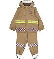 Mikk-Line Rainwear w. Suspenders - PU - Kelp w. Firefighter